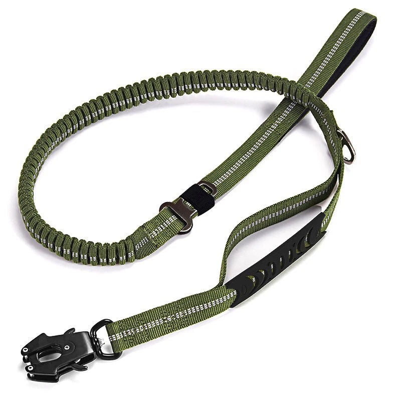 Heavy Duty Dog Leash Tactical 4-6FT No Pull Bungee Dog Leash with Quick Release
