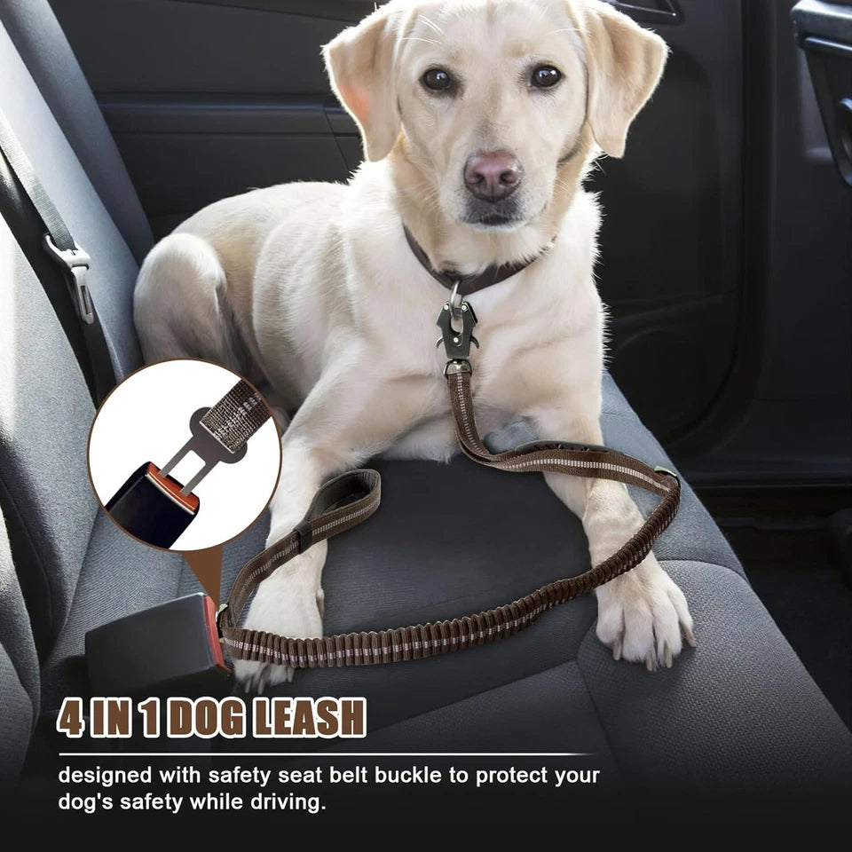 Heavy Duty Dog Leash Tactical 4-6FT No Pull Bungee Dog Leash with Quick Release