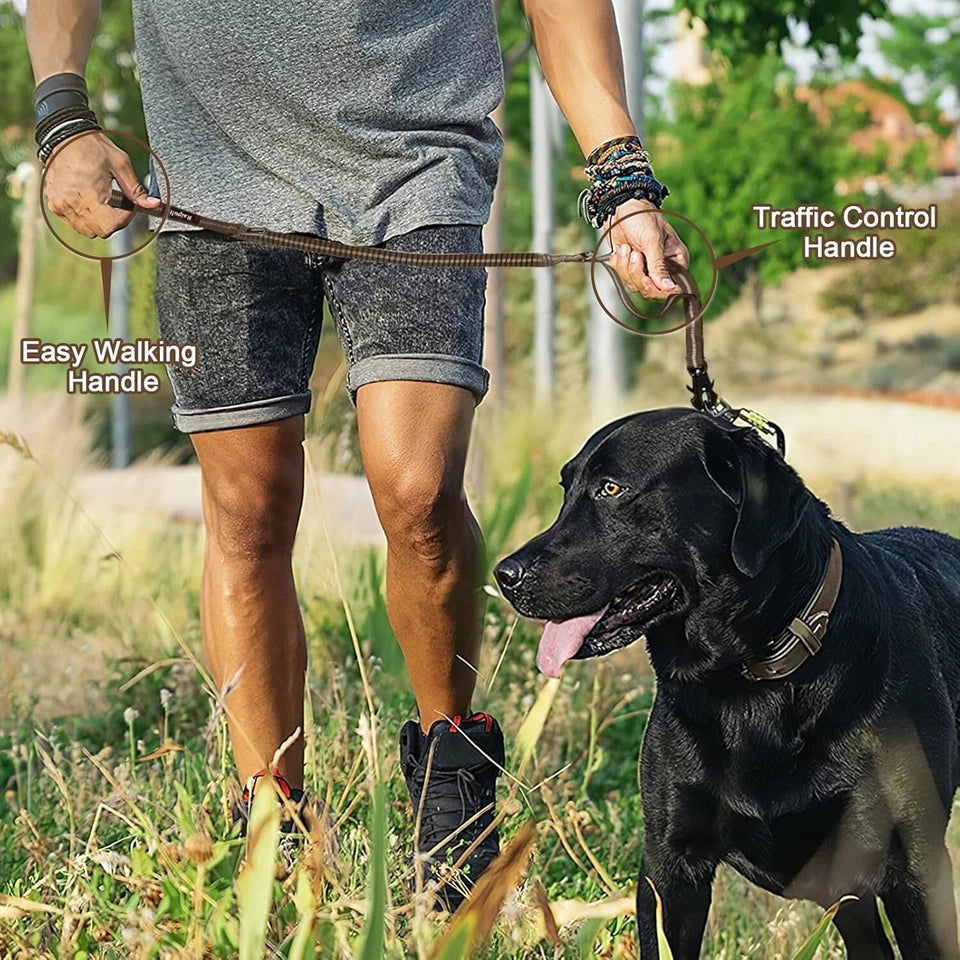 Heavy Duty Dog Leash Tactical 4-6FT No Pull Bungee Dog Leash with Quick Release