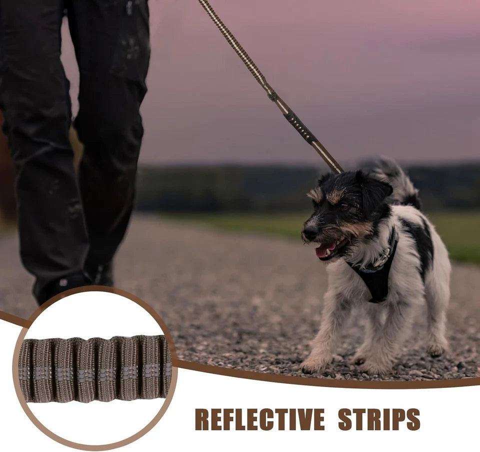 Heavy Duty Dog Leash Tactical 4-6FT No Pull Bungee Dog Leash with Quick Release